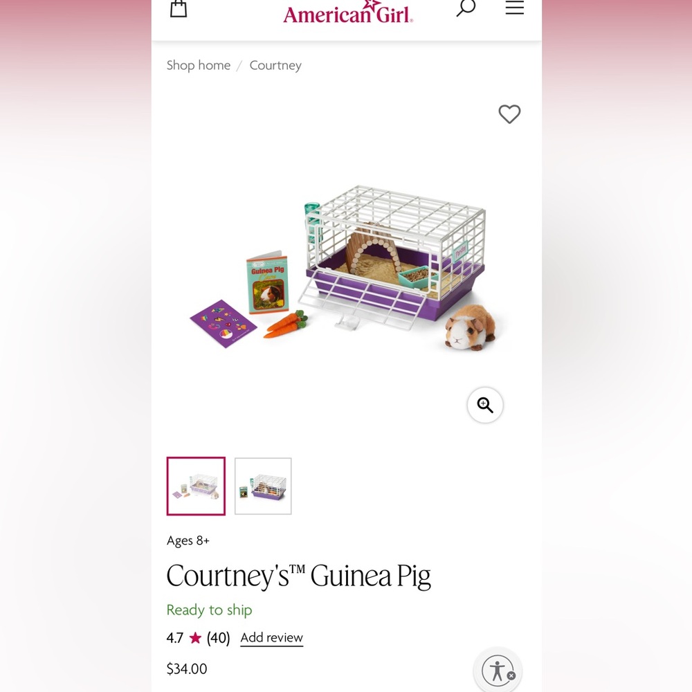 AMERICAN GIRL PET, Courtney's™ Guinea Pig